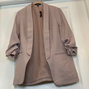 Express ruched sleeve boyfriend blazer